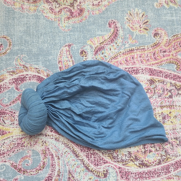 Top Knot Baby Head Wrap Turban - M - Turkish Blue - Picture 8 of 10